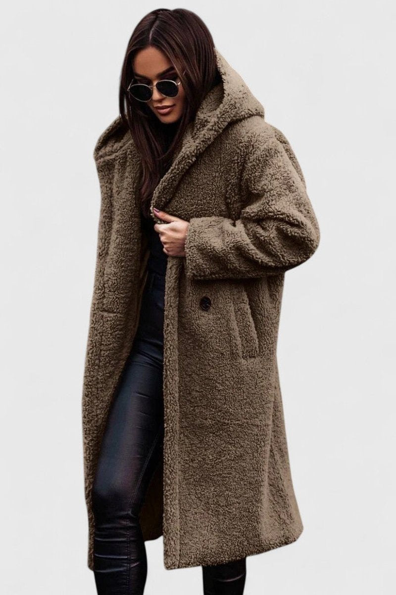Madison | Women's Oversized Longline Teddy Fleece Coat
