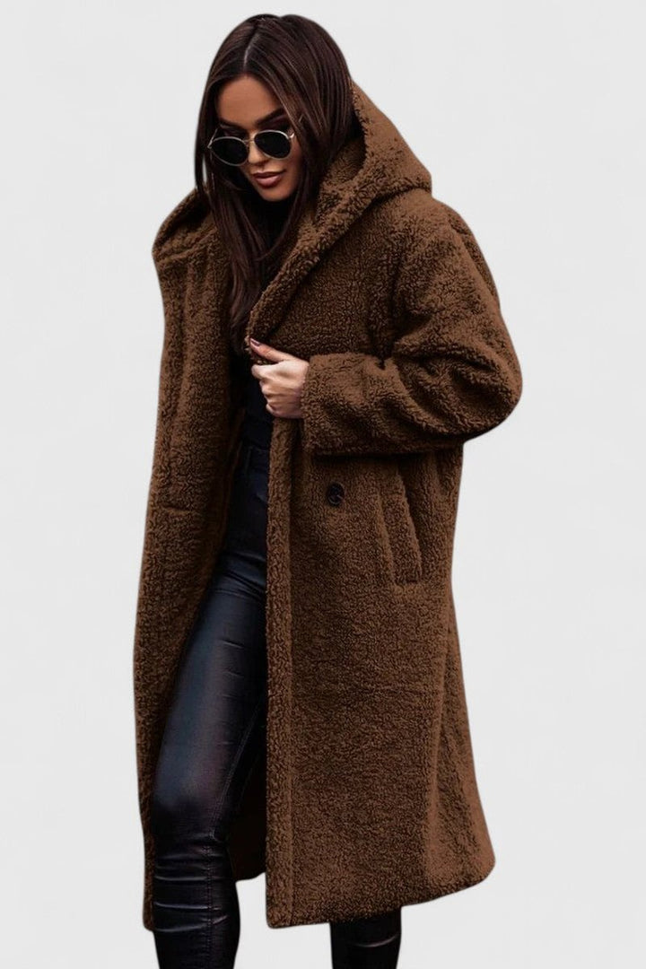 Madison | Women's Oversized Longline Teddy Fleece Coat