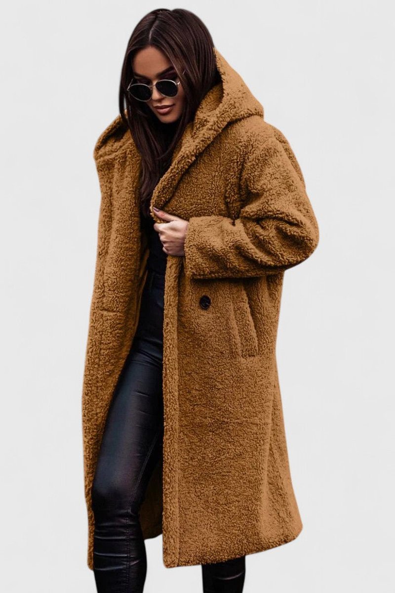 Madison | Women's Oversized Longline Teddy Fleece Coat