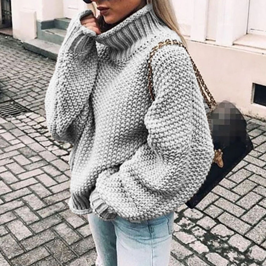 Maribel | Women's Oversized Chunky Knit Turtleneck Sweater