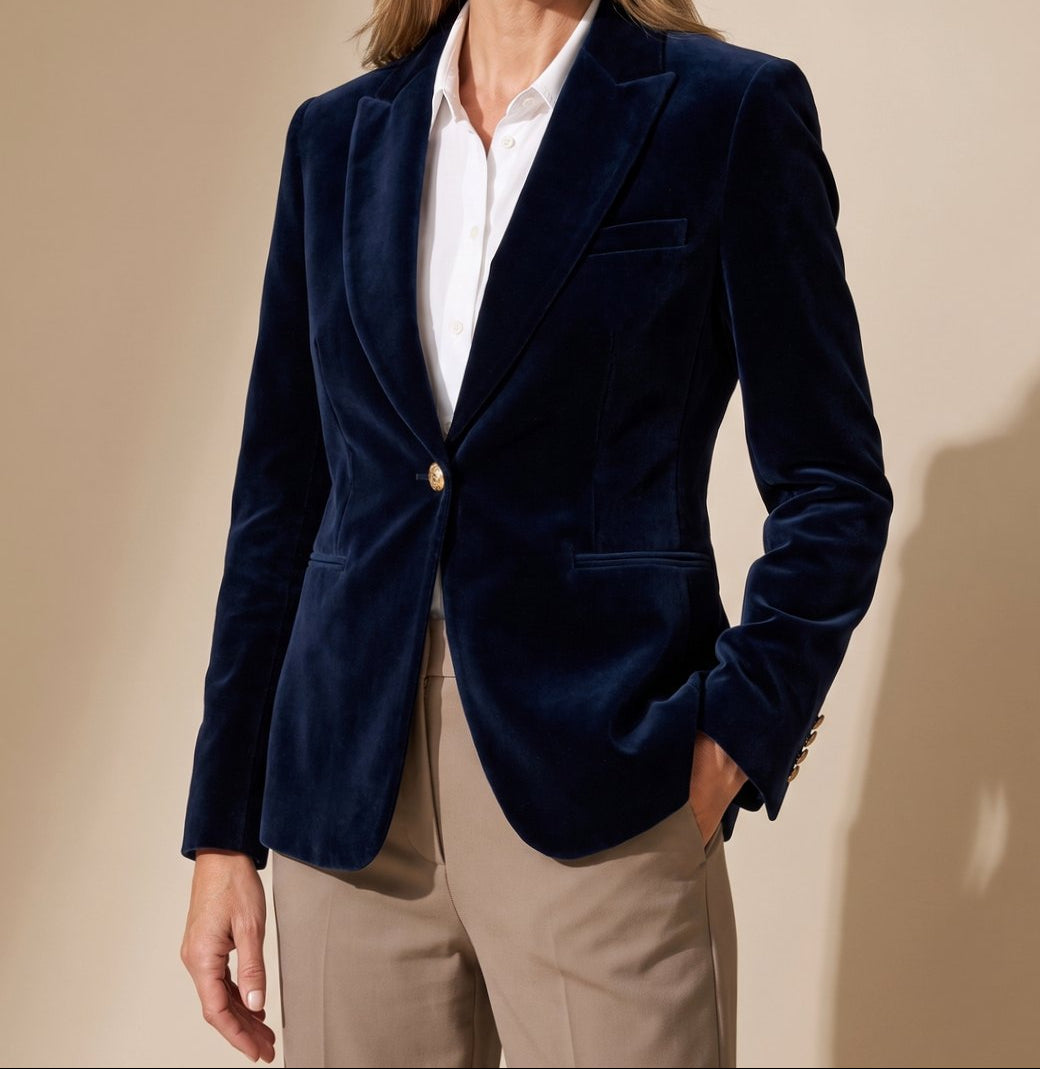 Lucinda | Women's Tailored Slim Fit Blazer with Cuff Accents