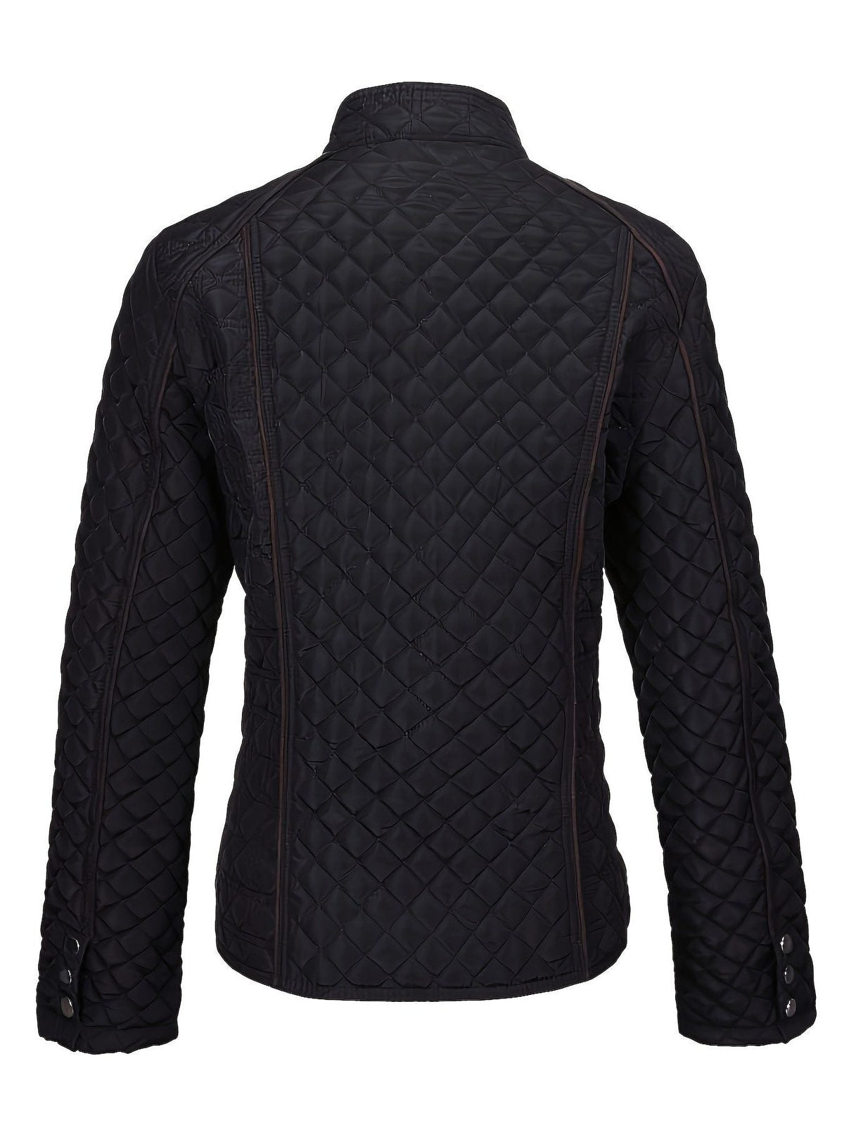 Roisin Women's Quilted Jacket with Stand Collar and Zip Closure