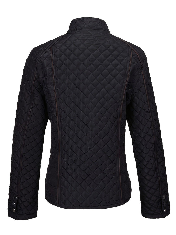 Roisin Women's Quilted Jacket with Stand Collar and Zip Closure